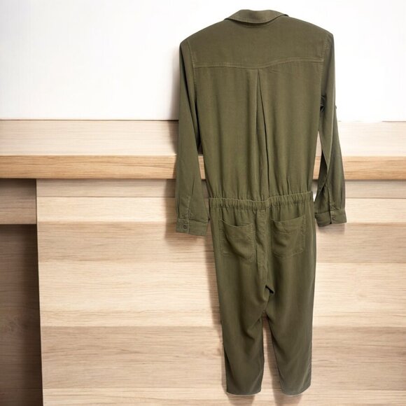 Anthropologie Cloth and Stone Amelia Olive Lyocell Utility Jumpsuit - Picture 6 of 10
